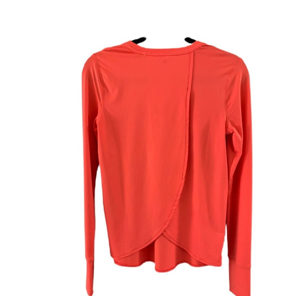 Athleta Sunlover UPF Tulip Back Long Sleeve Workout Top Size XS Coral Rash Guard - Picture 2 of 8